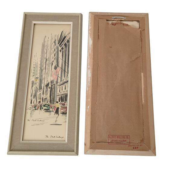 JOHN HAYMSON N.Y. STOCK EXCHANGE NEW YORK VINTAGE 50S MID CENTURY LITHOGRAPH - Picture 2 of 16